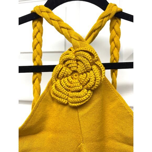 Le Superbe Eve Dress, Knit Stretch Maxi, Body Con, Yellow Halter, Womens Size M - Picture 5 of 10